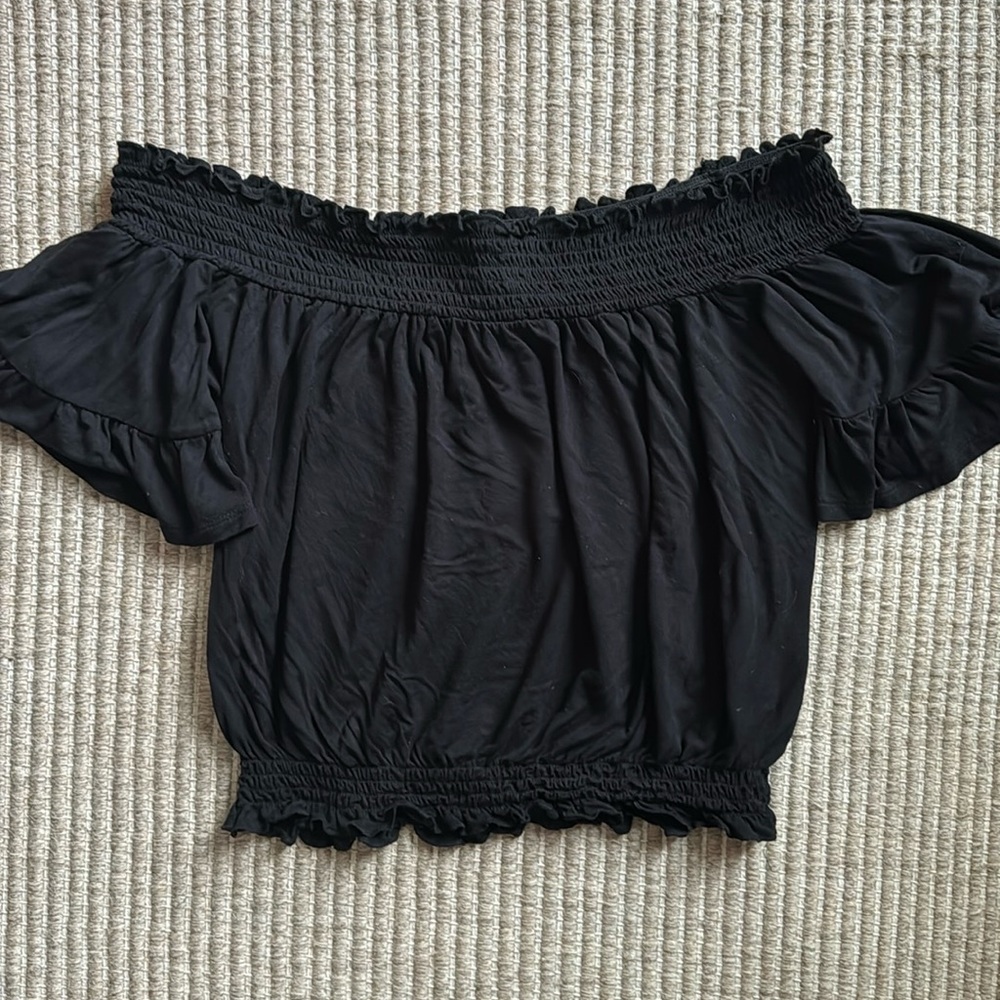 Black off shoulder top